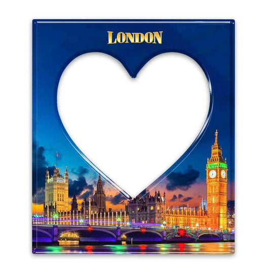 London Heart-Shaped Photo Frame